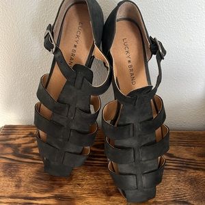 Lucky Brand Black Suede Flat